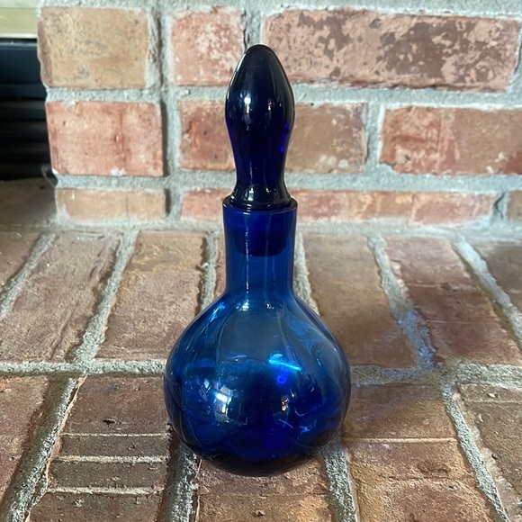 Art Glass Cobalt Blue Cruet - Picture 1 of 6